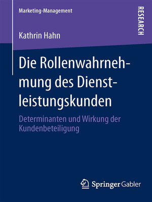 cover image of Die Rollenwahrnehmung des Dienstleistungskunden